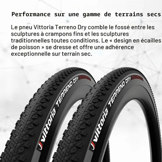 Vittoria Terreno Dry G2.0 TNT Cyclocross/Gravel Bicycle Tire Noir Taille unique