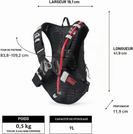 USWE VTT Hydro Sac à Dos d'eau pour vélo, VTT, E-MTB et Gravel Sac à Dos avec Sac d'eau 9L, bronze
