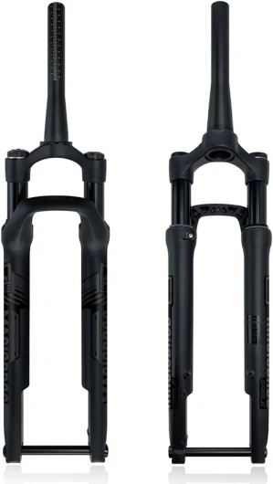 700C Vélo De Route Fourche Suspendue XC Gravel Fourche À Gaz 60 Mm Course Plat Frein À Disque Axe Traversant 12 X 100 Mm Fourches Rigides 1-1/2" Tube Conique Fourche Avant Verrouillage Manuel