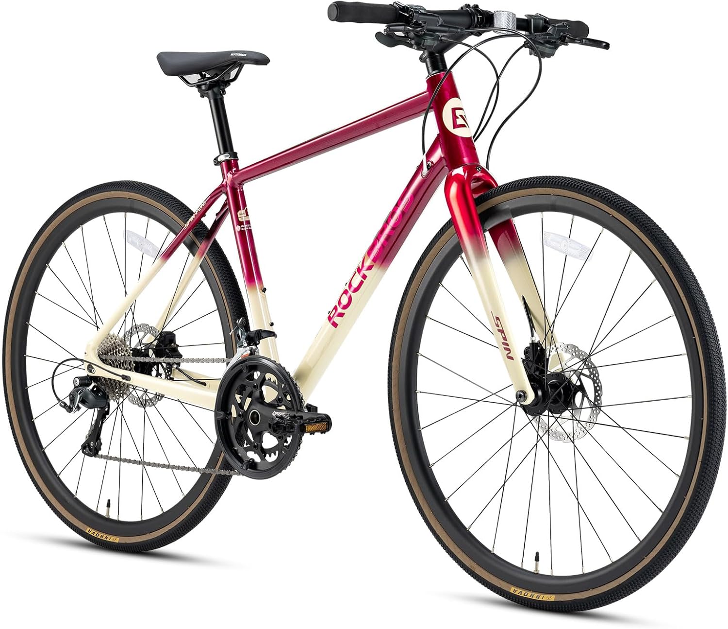 Spin Vélo de Route Gravel 700C Adulte, Vélo Hybride 20 Vitesses, avec Fourche de Carbone, Freins à Disque Hydrauliques, pour Hommes et Femmes, S/M/L Violet M