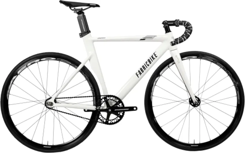 FabricBike Aero - Vélo Fixie, Fixed Gear, Single Speed, Cadre Aluminium et Fourche Carbone, Roues 28", 3 Tailles, 5 Couleurs, 7,95 kg (Taille M) White & Black M-54cm