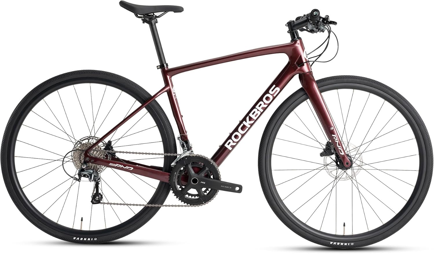 RND CB1 Vélo de Route Trekking Carbone 20 Vitesses, Cadre et Fourche Carbone, Pneus Tout-Terrain 700C, Freins à Disque Hydrauliques pour Homme et Femme Marron L:700C*540