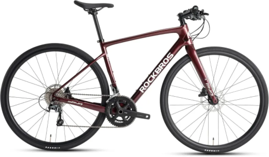 RND CB1 Vélo de Route Trekking Carbone 20 Vitesses, Cadre et Fourche Carbone, Pneus Tout-Terrain 700C, Freins à Disque Hydrauliques pour Homme et Femme Marron L:700C*540