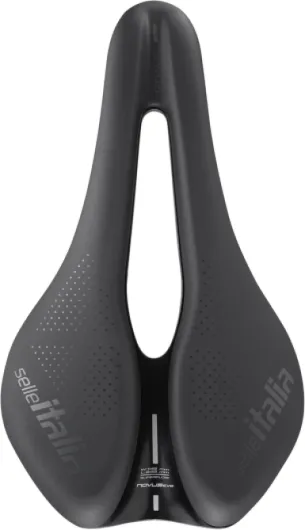 Novus Boost Evo Gravel TM Superflow - Selle de Vélo Gravel, Rembourrage Supplémentaire, Trou Superflow, Cadre en Manganèse Noir