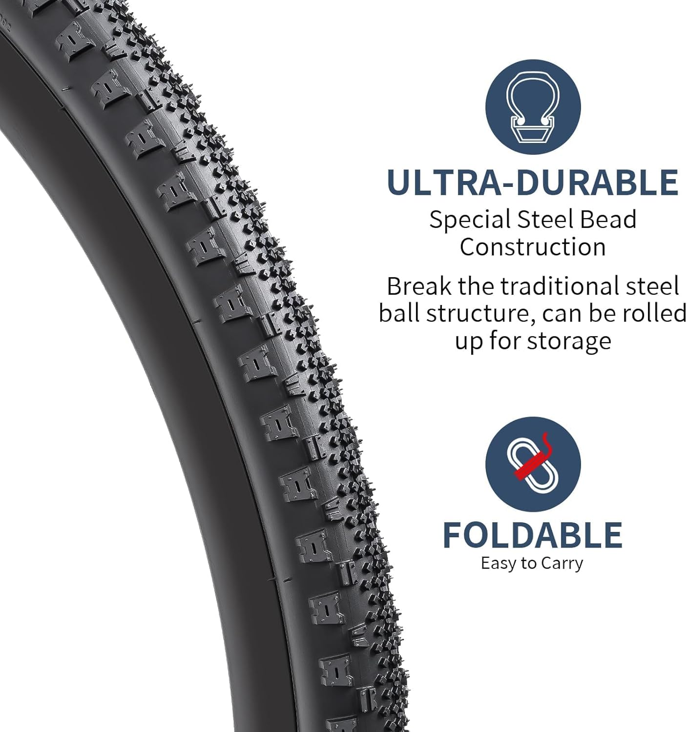 YUNSCM 2-PCS 700C Vélo pneus 700x38C 40-622 Compatible with Gravel Vélo pneus 700x36C 700x38C 700x40C Bike pneus (Y-1005)