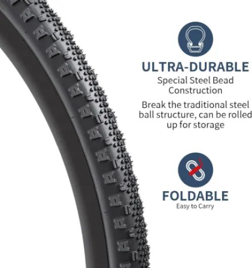 YUNSCM 2-PCS 700C Vélo pneus 700x38C 40-622 Compatible with Gravel Vélo pneus 700x36C 700x38C 700x40C Bike pneus (Y-1005)