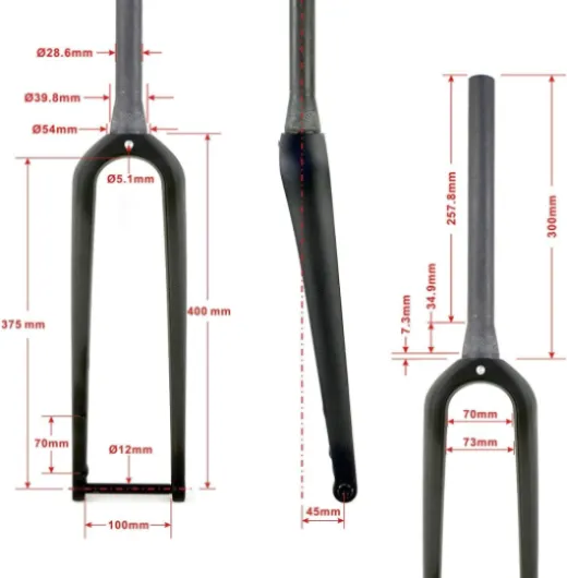 Vélo de Route Gravel, Fourche Rigide, Cadre 700C, Freins à Disque, Tube Droit/Conique 1-1/8", axe traversant Avant 12x100 mm (Conique) Tapered Matte Black