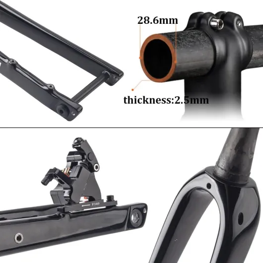 700C Fourche Rigide en Fibre De Carbone T800 Tube Conique 1-1/8'' Blocage Rapide 9 X100mm Frein À Disque Fourche pour Vélo De Route/Gravel 12*100mm A