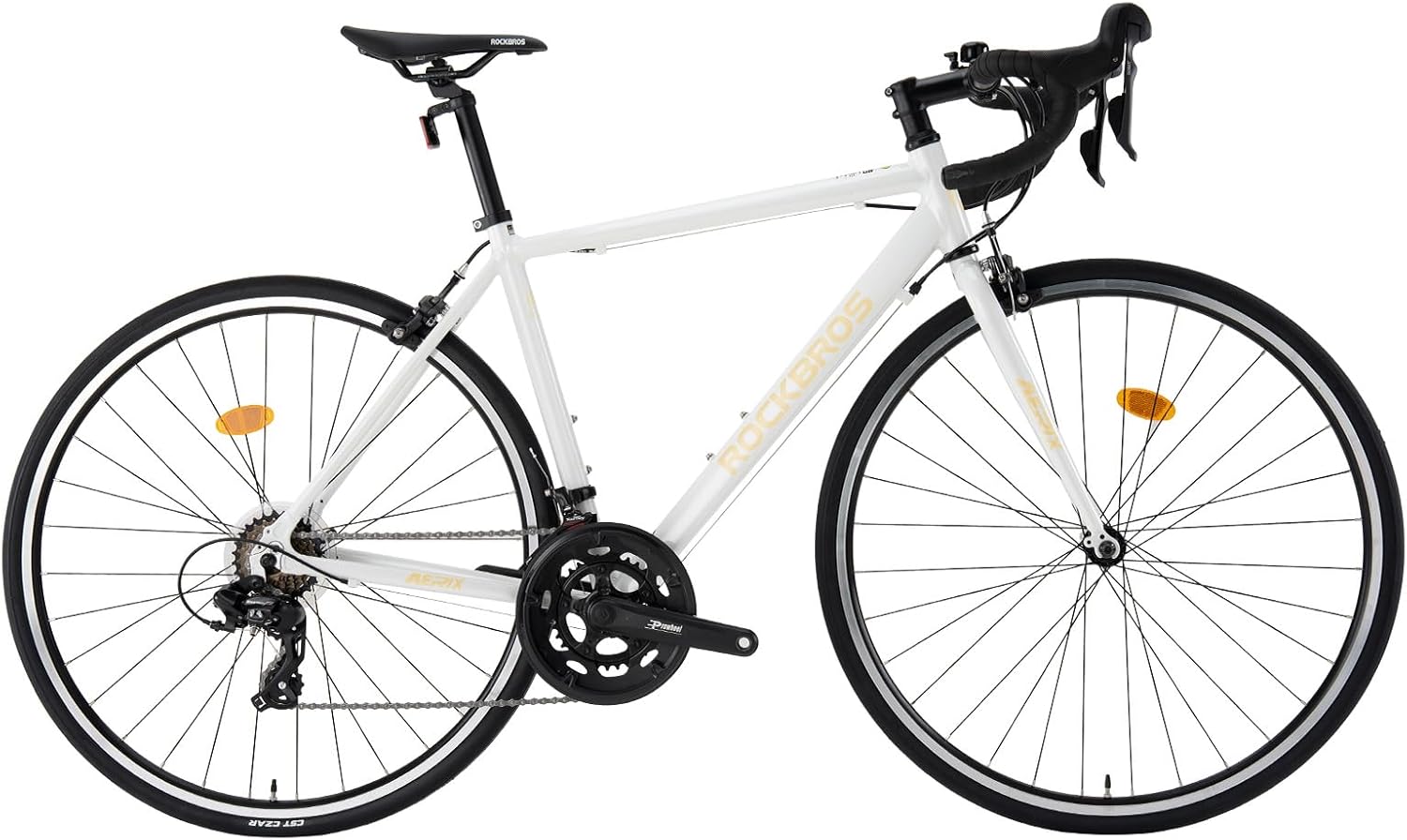 AERIX Vélo de Route 700C Aluminium 16 Vitesses, Léger 11,36 kg, Guidon Droit, Vélo Fitness Débutant Loisirs Entraînement pour Hommes Femmes, Tailles XS/S/M/L/XL Blanc M