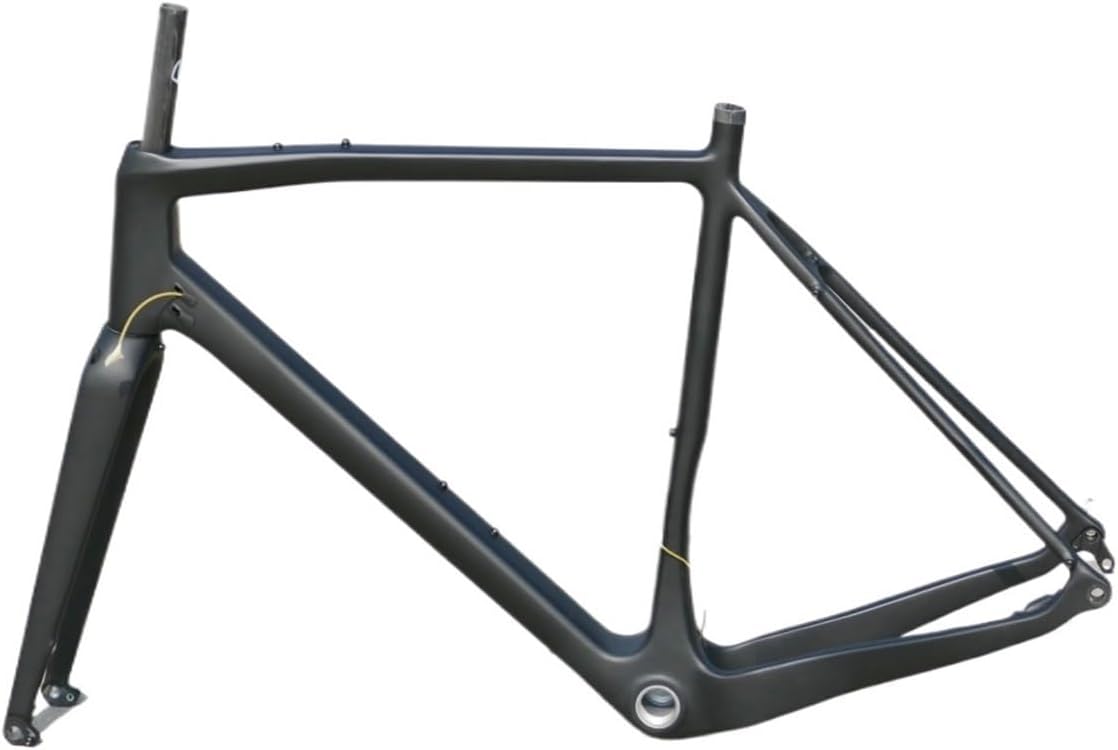 Générique Vélo de Gravel en Fibre Carbone UD Mat, Cadre et Fourche à Montage Plat, BSA 46/49/52/54/56/58/61 cm 46cm