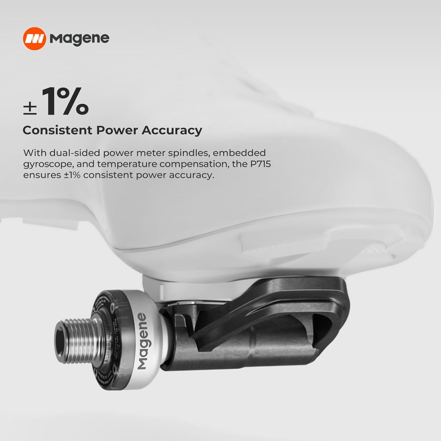 P715 Capteur de Puissance à Pédales, Précision de Puissance de ± 1%, Autonomie de 120h, Bluetooth Ant+, Pédales de Vélo Double Face Compatible avec (SPD-SL)/(KEO) P715-KEO