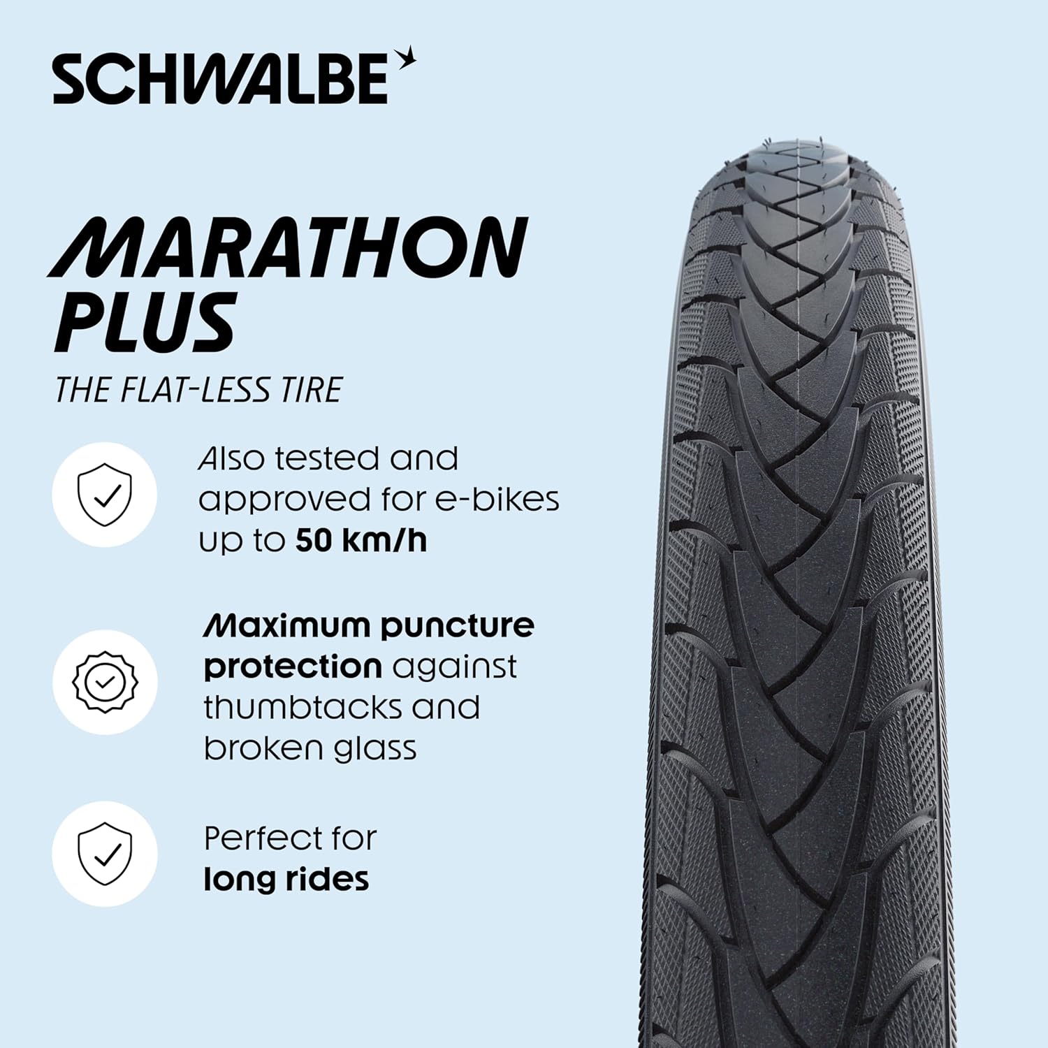 Schwalbe Marathon Plus SmartGuard Tyre, Black/Reflective 28x1.50 700x38C