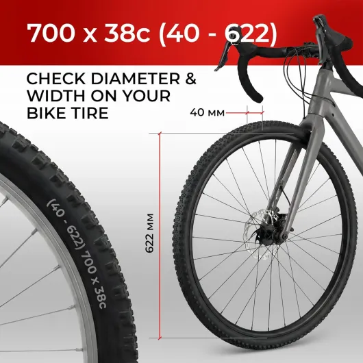 Gravel Pneus 700c x 38c - Paire Pliable Velo Tire 28 x 1.5 Pouces avec Protection Anti Crevaison 1mm - Pneu 40-622, 30 TPI pour Électrique & Route & Hybrid & VTT Velo Foldable