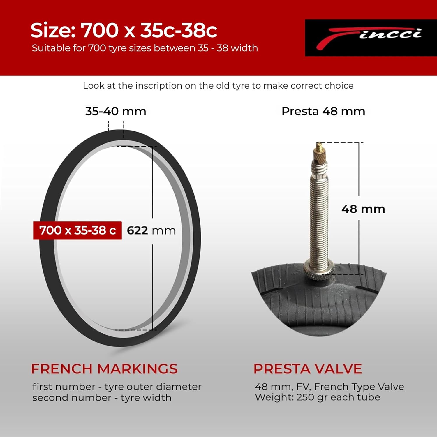 Chambres à air 700 x 32c x 35c x 38c - Pair Chambre a air 28-29 Pouces VTT 48 mm Presta Valve, pour Vélo de Route, Race Adulte Velo Electrique, Tournée Bicyclette