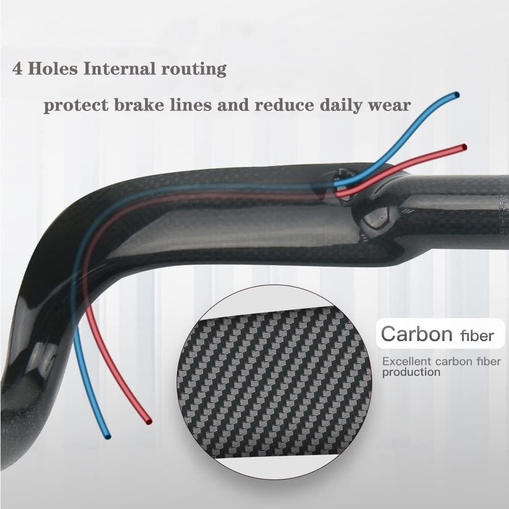 Cintre carbone velo gravel guidon velo route aero RXL SL 31.8mm guidon en carbonne velo de route 3K mat 440mm sans logo-3K mat 31.8*440mm