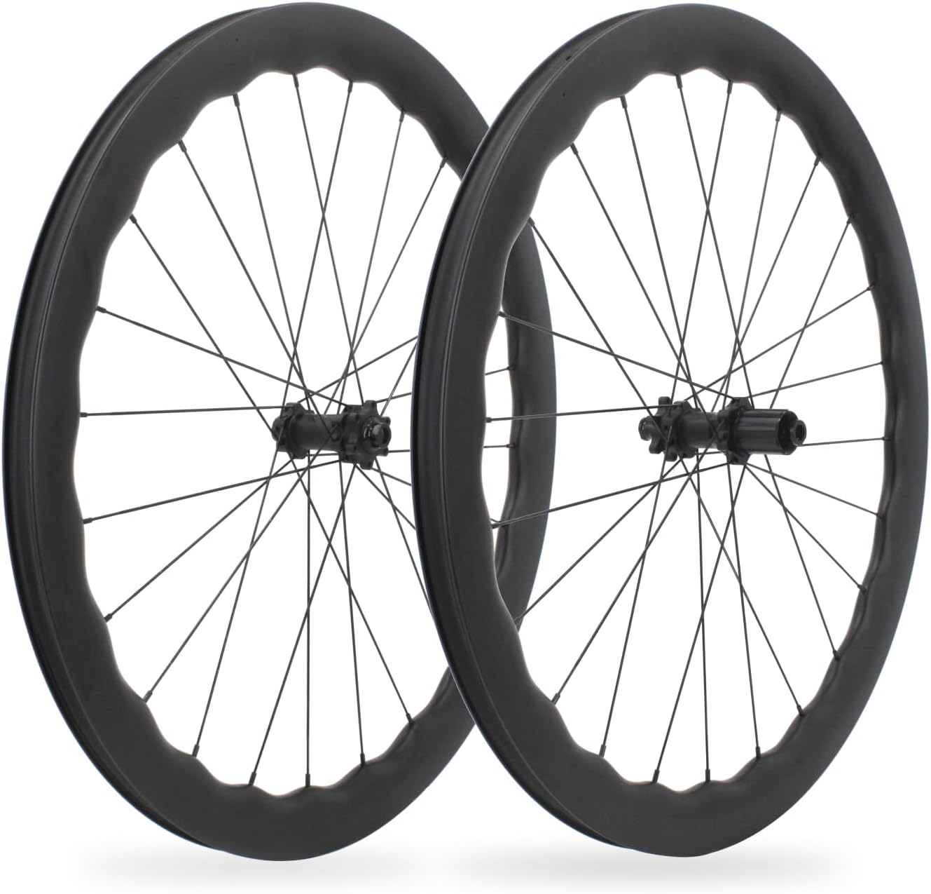 Paire de roues en fibre de carbone 700 C - Profondeur : 50 mm - Roues T700 - Serrure centrale/Six boulons UD Mattee Six Bolts