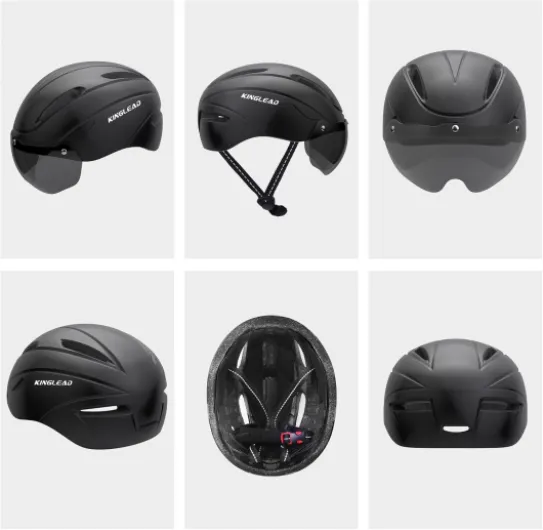 Casque Vélo Homme, Casque Vélo Femme KINGLEAD, Casque Vélo MTB avec Visière Magnétique Amovible, Casque Respirant Ultraléger, Casque Vélo Ajustable Noir