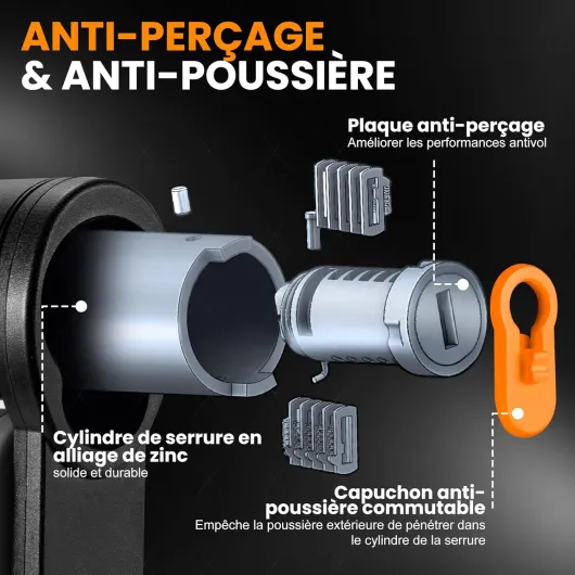 Antivol Velo, Antivol Pliable Haute Sécurité, 100cm Cadenas Velo Antivol avec Support Portable et 2 Clés, Antivol Velo Pliable en Alliages à Haute Résistance pour Vélo,Trottinette et Portes Noir