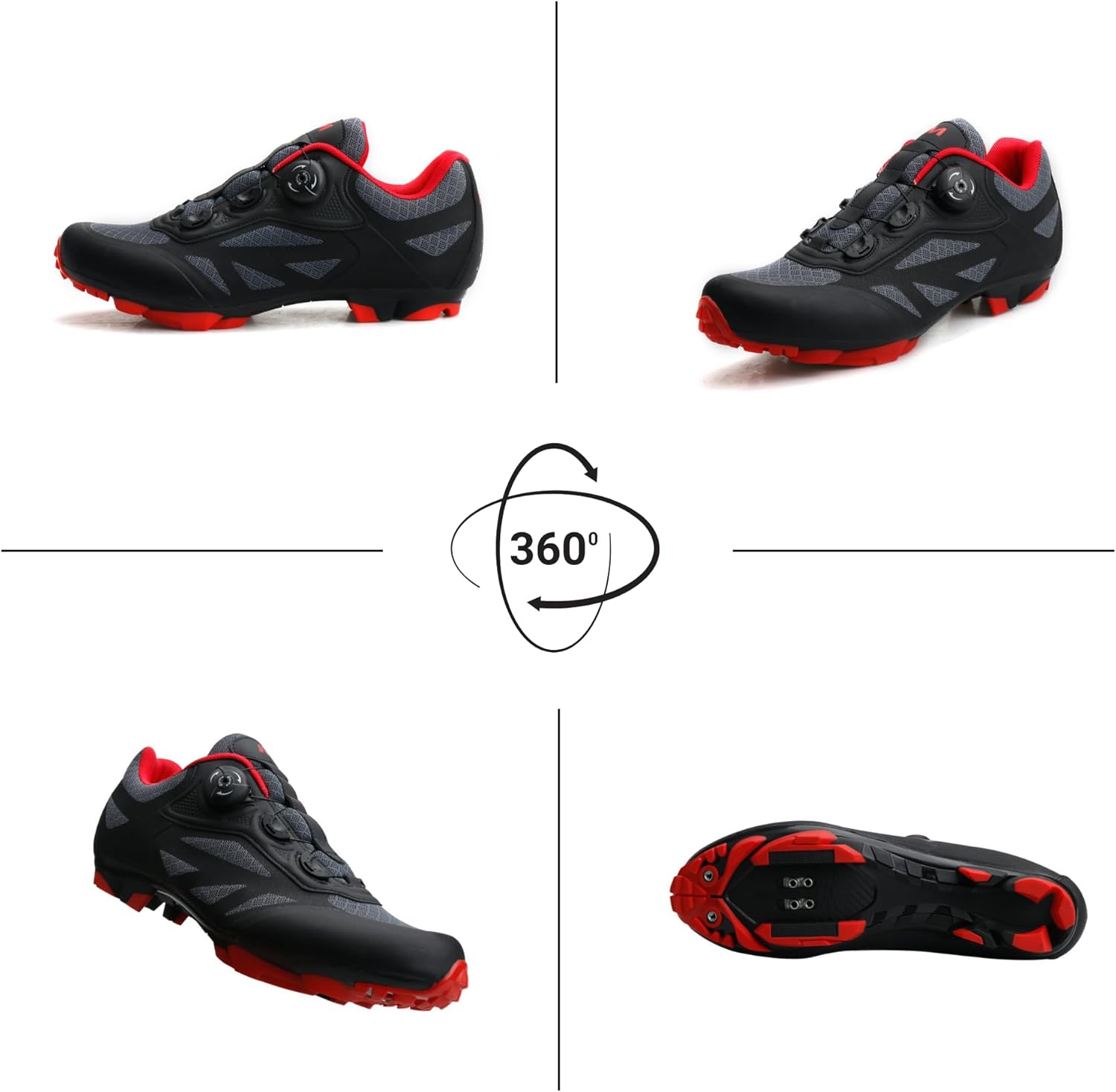 Chaussures de Cyclisme VTT Professionnel Respirant Antidérapant Compatible Pédales SPD pour Homme/Femme 42 EU T2