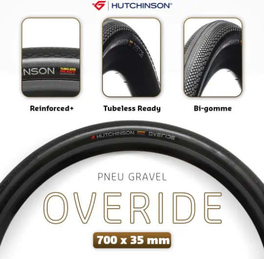 OVERIDE - Gravel-Reifen - Leistung und Komfort - Flexible Wulste - Schwarz - Tubeless Read Dimensions 700 x 35 mm