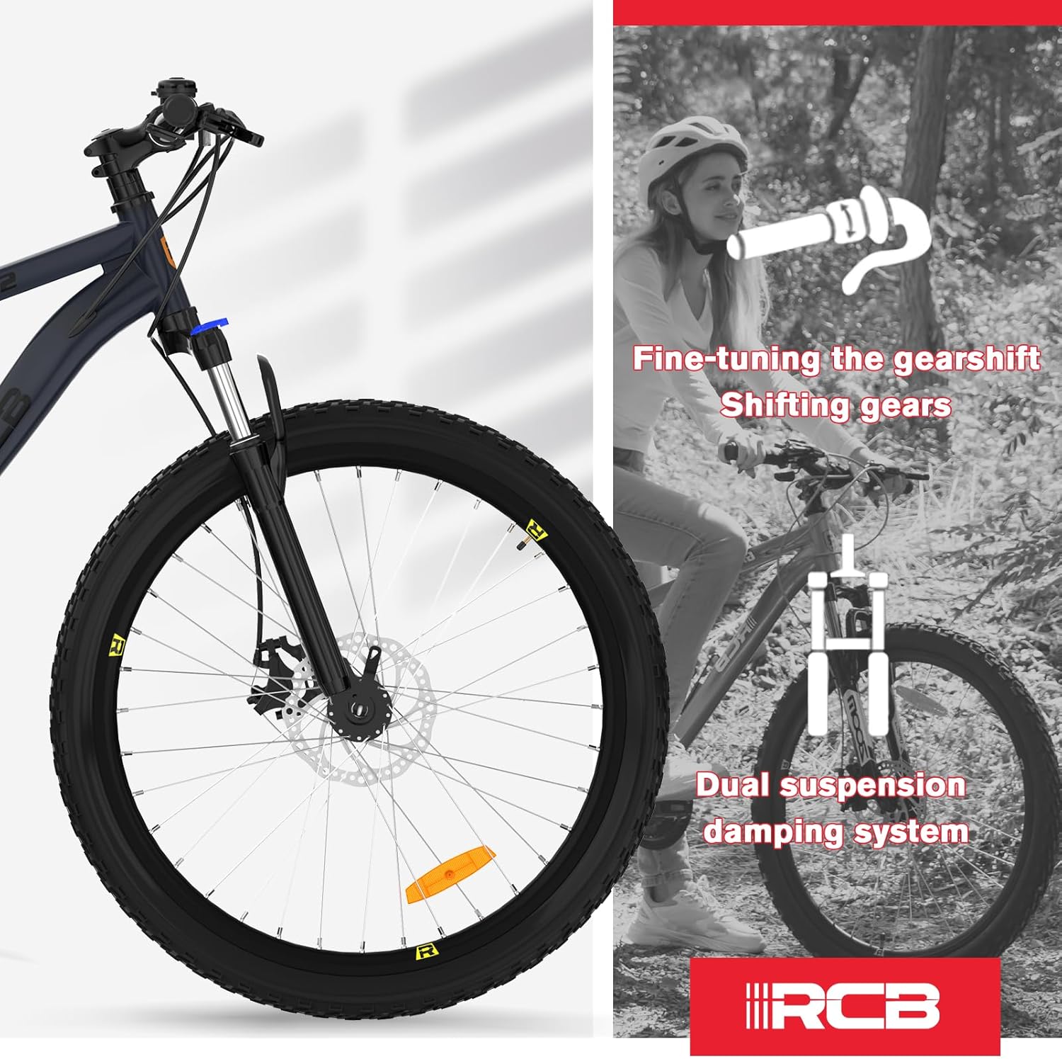 GK2 VTT 26 Pouces, Vélo de Montagne 21 Vitesses avec Cadre en Aluminium et Freins à Disque Noir